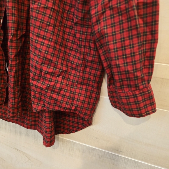 {L} Ralph Lauren Blake Plaid Button Down Long Sleeve Shirt Red - Picture 5 of 8
